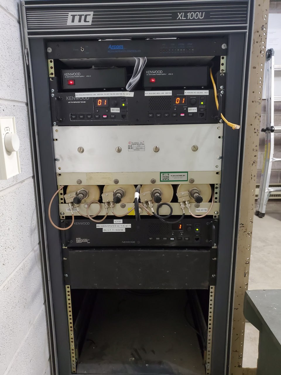 Repeater rack with WestCO radio equipment